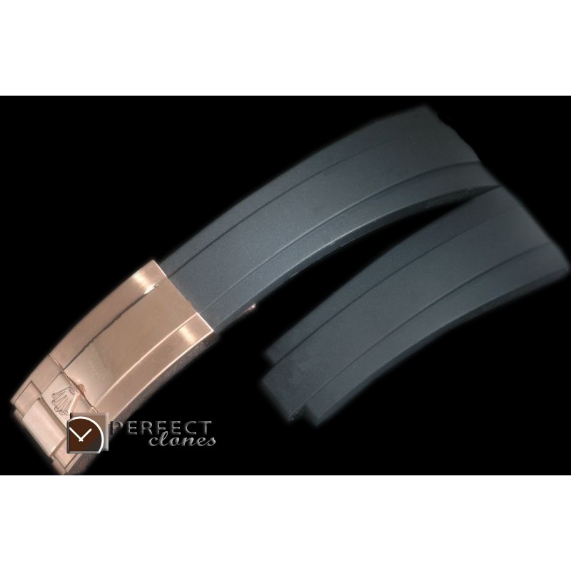 RLRU00103 Black Rubber Strap 20/16 with RG Insignia Clasp