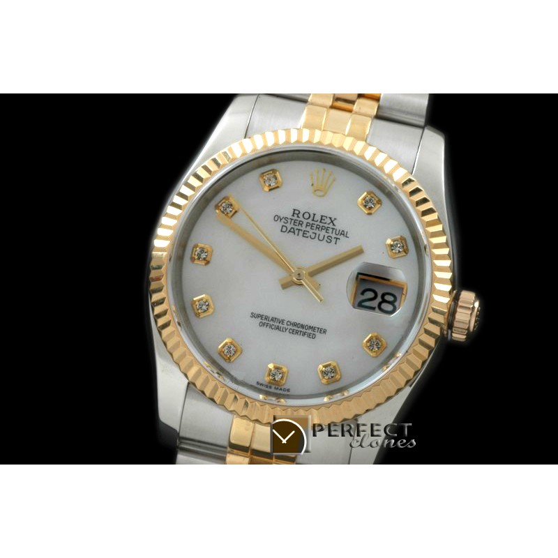 RL36DJ-18K-126 116233 MOP Wht Diam TT Swiss 2836