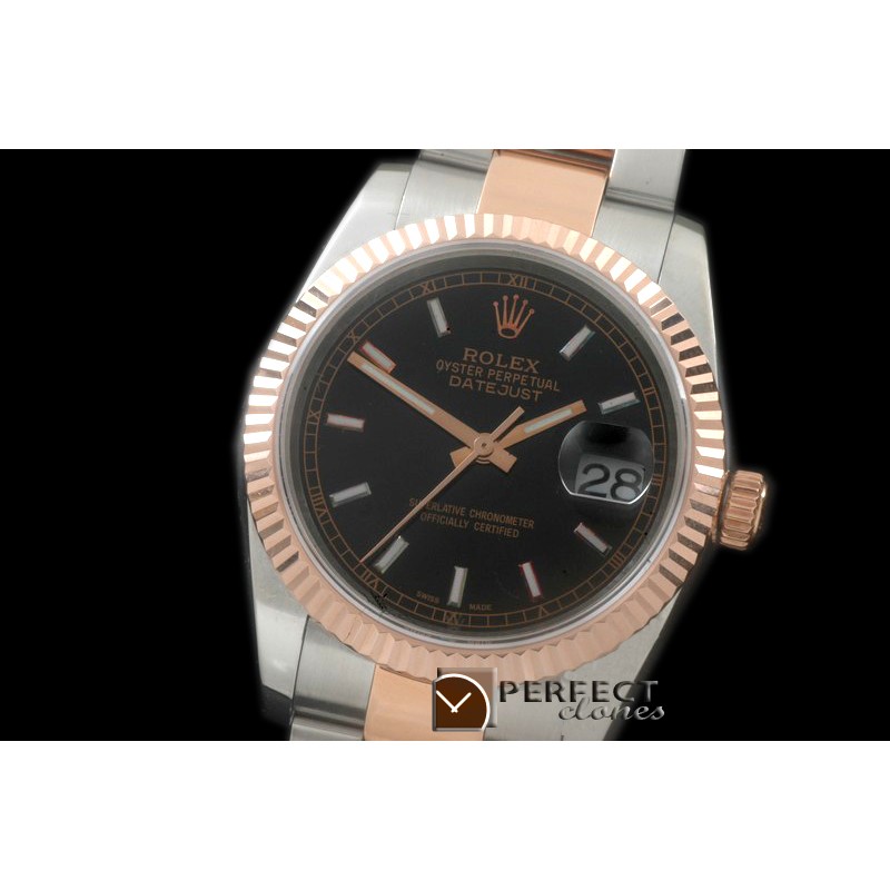 RDJMTR00303 RG/SS Fluted Oyster Black Stk 2836