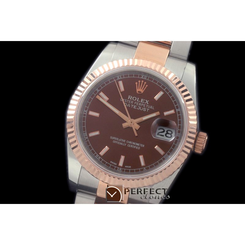 RDJMTR00305 RG/SS Fluted Oyster Brown Stk 2836