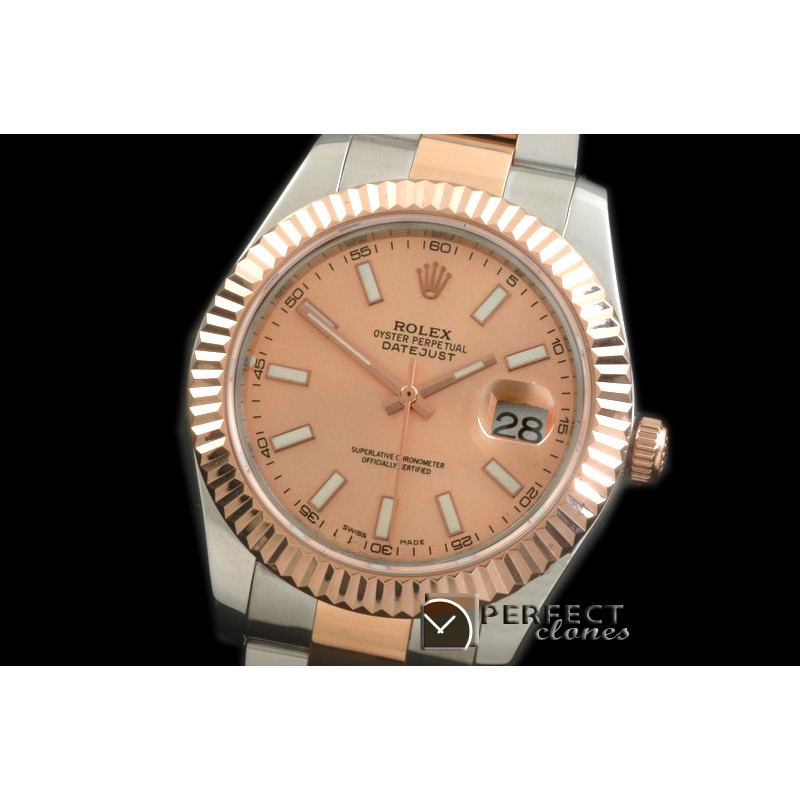 R41DJTR08005 SS Oyster/Fluted Rose Gold Sticks Asian Eta 2836