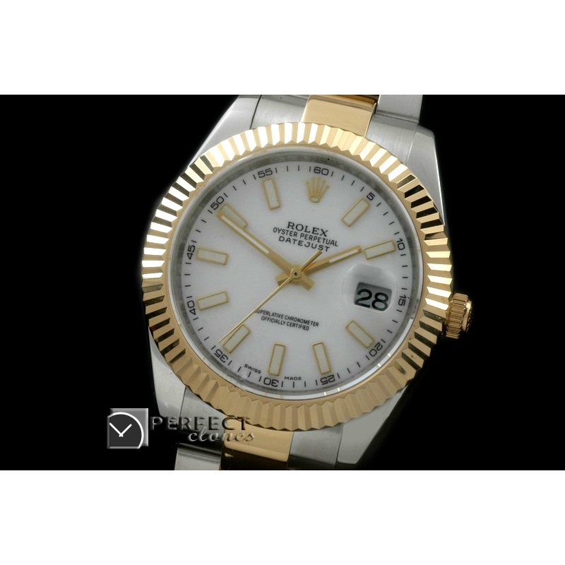 R41DJT0010SS/YG Oyster Fluted P-White Sticks Asian 2836