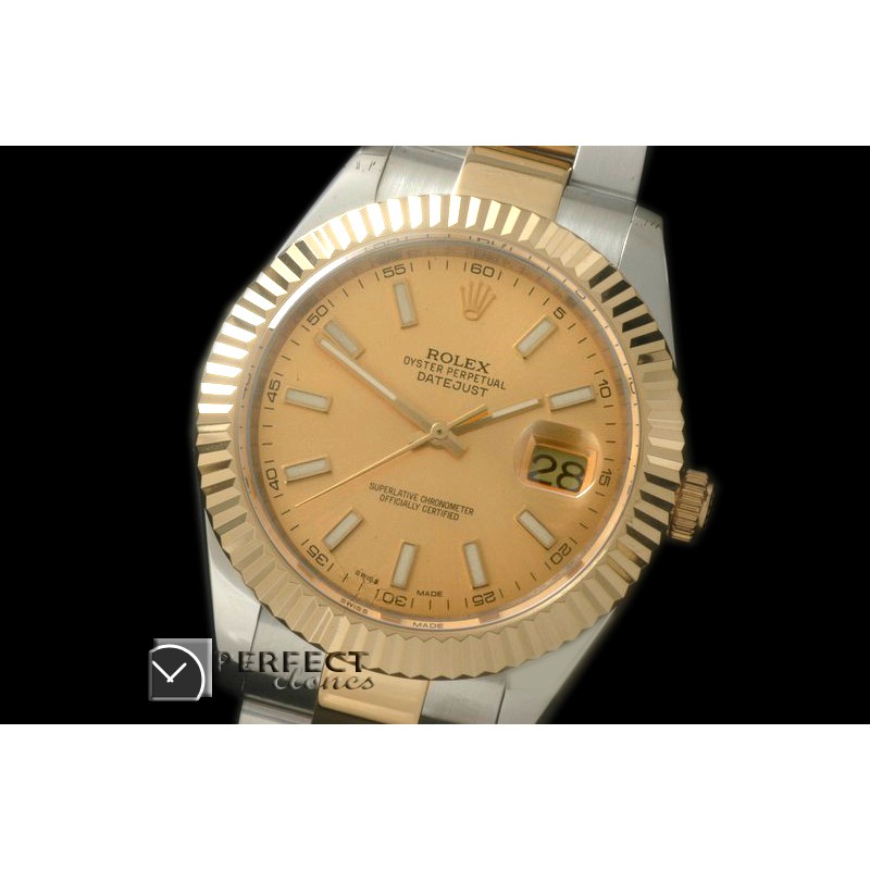 R41DJT00105 SS/YG Oyster Fluted Gold Sticks Asian 2836