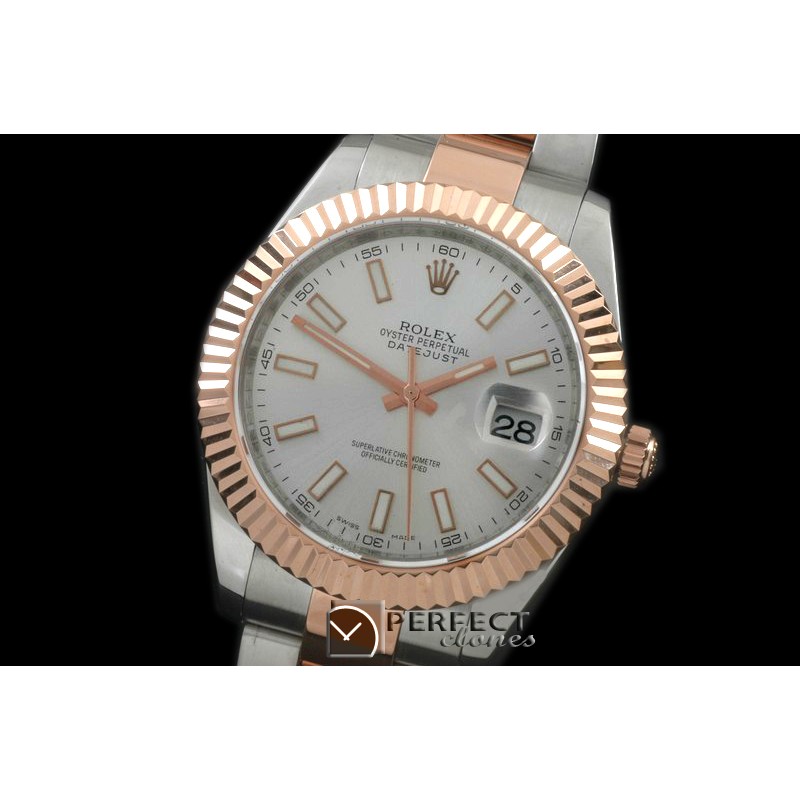 R41DJTR00101 SS/RG Oyster Fluted White Sticks Asian 2836