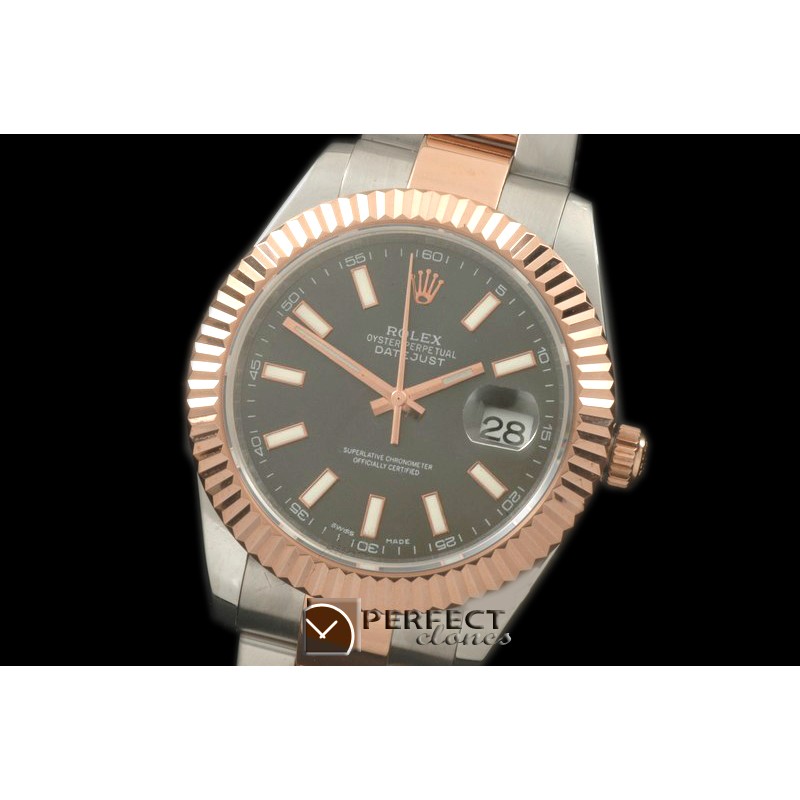 R41DJTR00104 SS/RG Oyster Fluted Grey Sticks Asian 2836