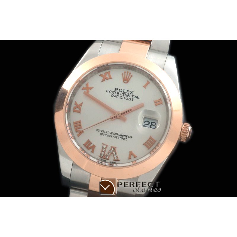 R41DJTR00221 SS/RG Oyster Smooth White Roman Asian 2836