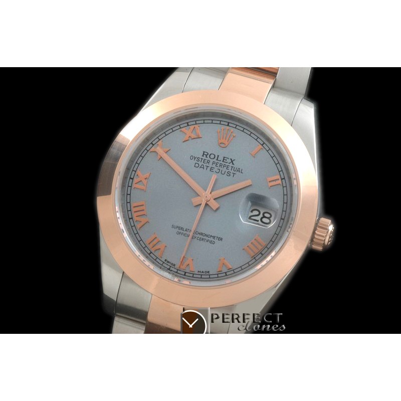R41DJTR00248 SS/RG Oyster Smooth L-Blue Roman Asian 2836