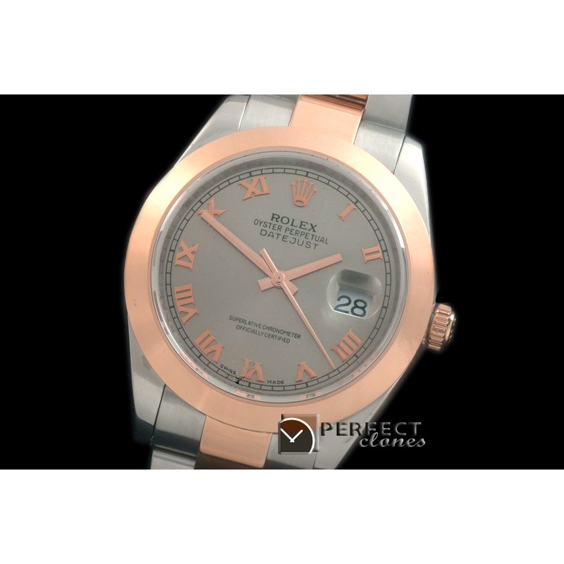 R41DJTR00244 SS/RG Oyster Smooth Grey Roman Asian 2836
