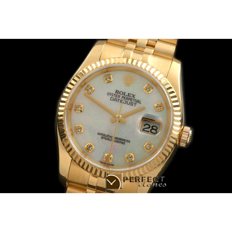 RL36DJ-18K-326 116238 MOP White Diam FG Swiss 2836