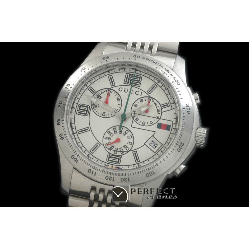 GU-TI-251S G-Timeless Chrono Men SS/SS White Swiss Quartz