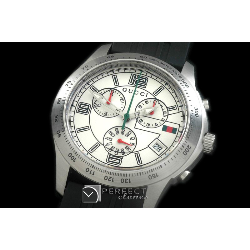 GU-TI-251L G-Timeless Chrono Men SS/LE White Swiss Quartz