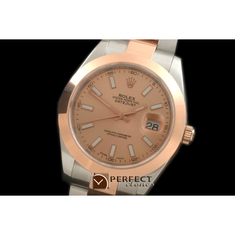 R41DJTR00207 SS/RG Oyster Smooth R-Gold Sticks Asian 2836