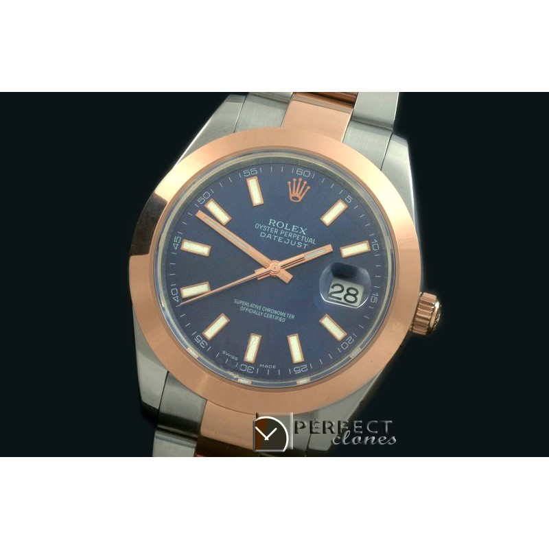 R41DJTR00205 SS/RG Oyster Smooth Blue Sticks Asian 2836