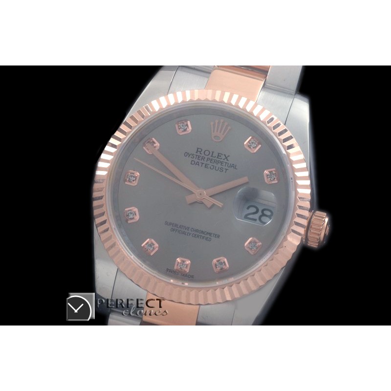 RDJMTR00324 RG/SS Fluted Oyster Grey Diam 2836