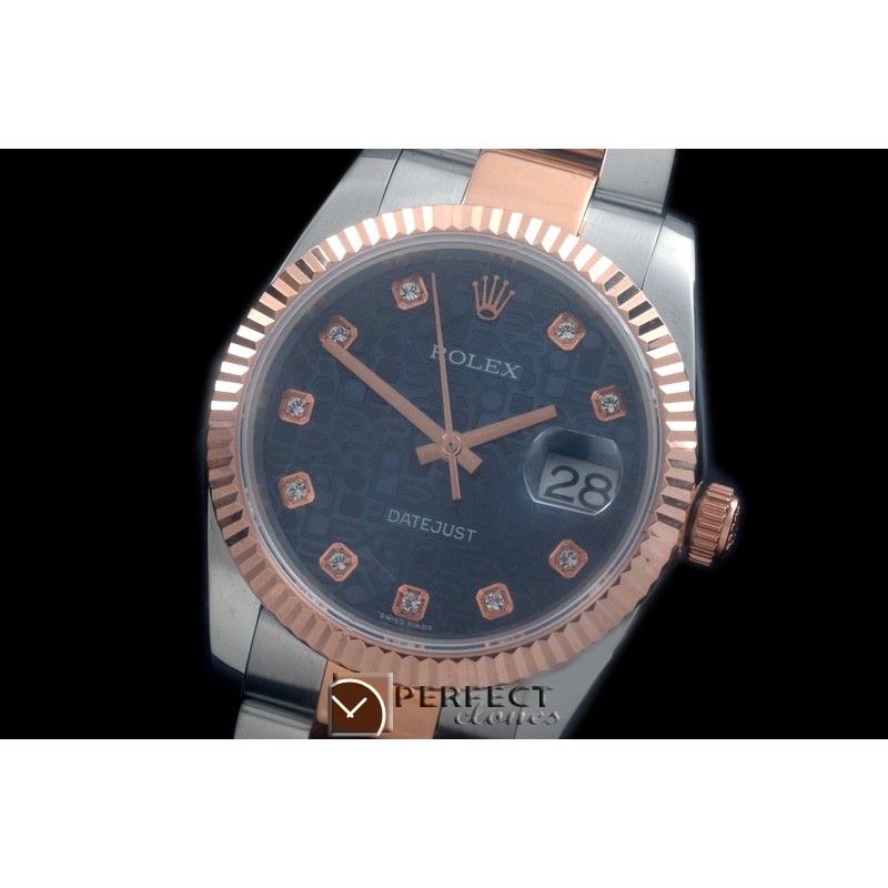 RDJMTR00338 RG/SS Fluted Oyster Jul Blue Diam 2836