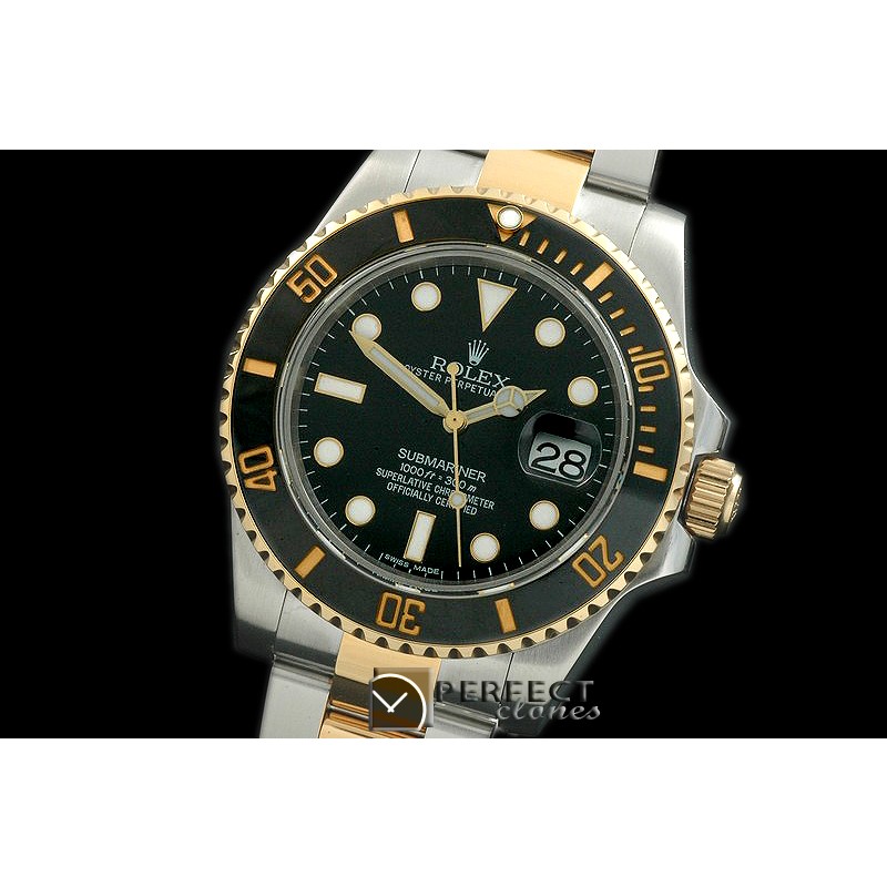 RLS-SW-111 116613LN Black SS/YG Sub Swiss Eta 2836
