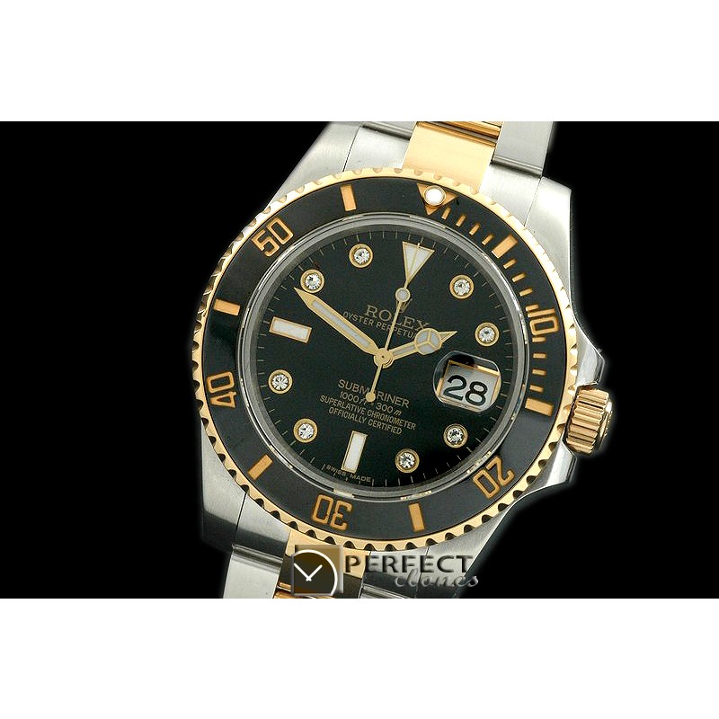 RLS-SW-113 116613LN Black SS/YG Sub Swiss Eta 2836