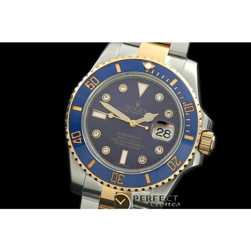 RLS-SW-114 116613LB Blue SS/YG Sub Swiss Eta 2836