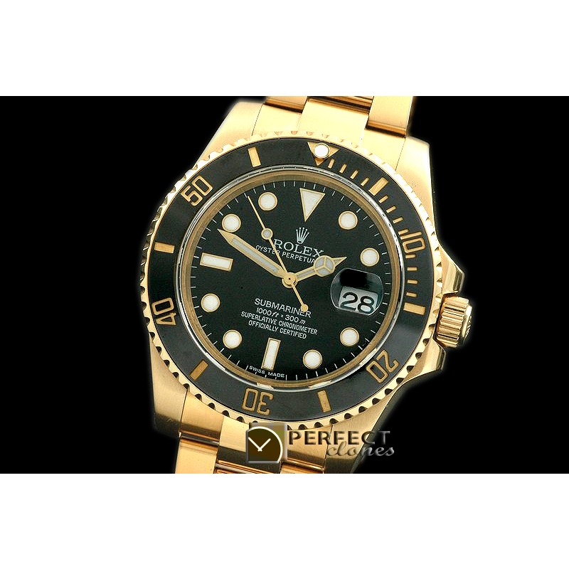 RLS-SW-121 116618LN Black YG Sub Swiss Eta 2836