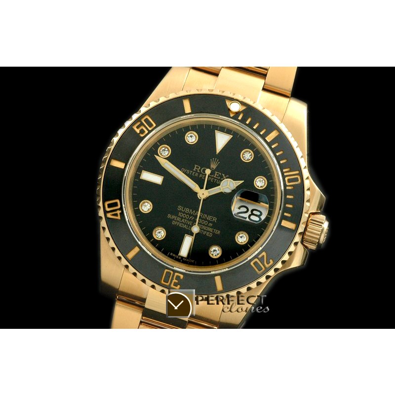 RLS-SW-123 116618LN Black YG Sub Swiss Eta 2836