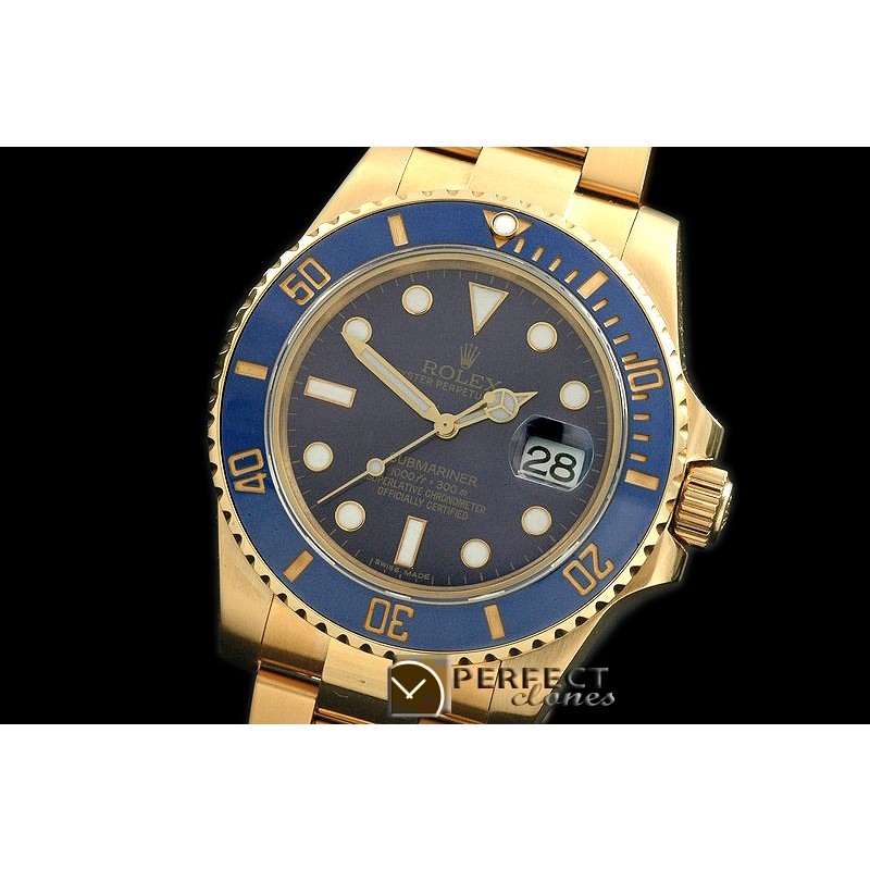 RLS-SW-122 116618LB Black YG Sub Swiss Eta 2836