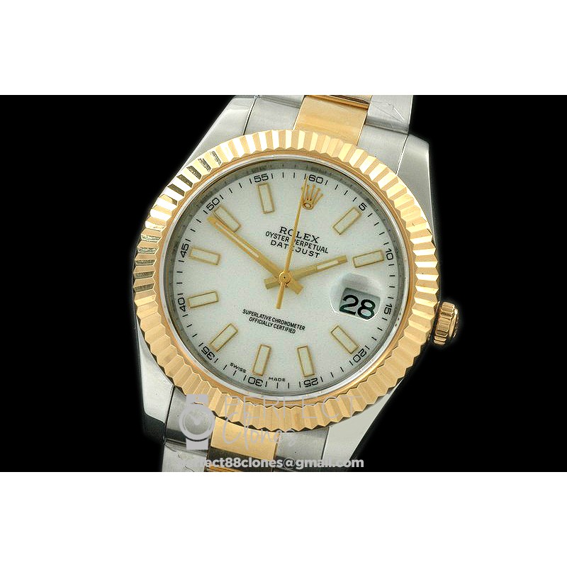 0 0 RL41DJ-18K-101 116333 White Stk TT Swiss 2836