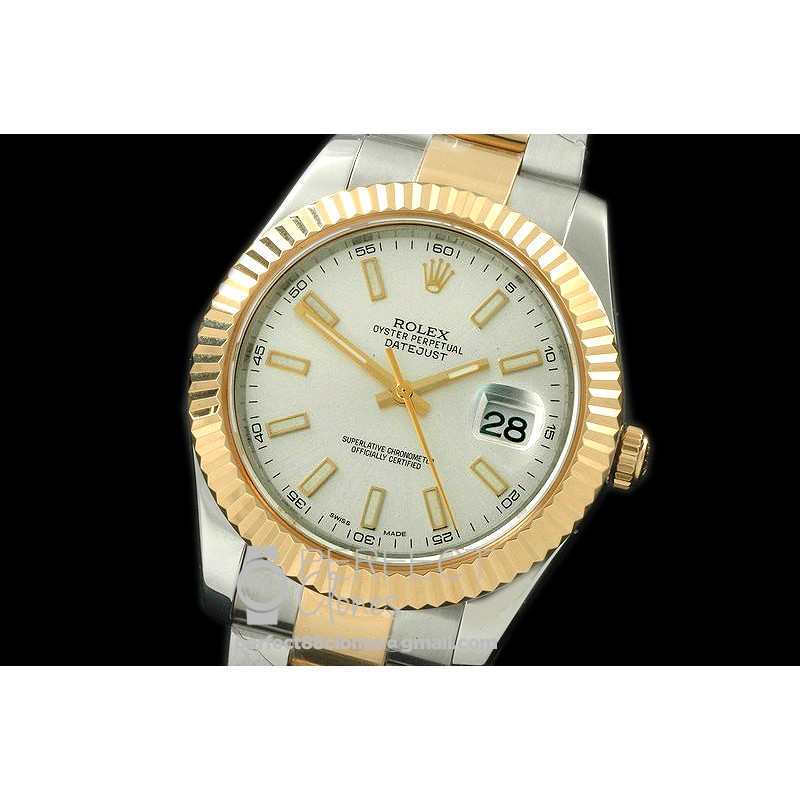 0 0 RL41DJ-18K-102 116333 Silver Stk TT Swiss 2836