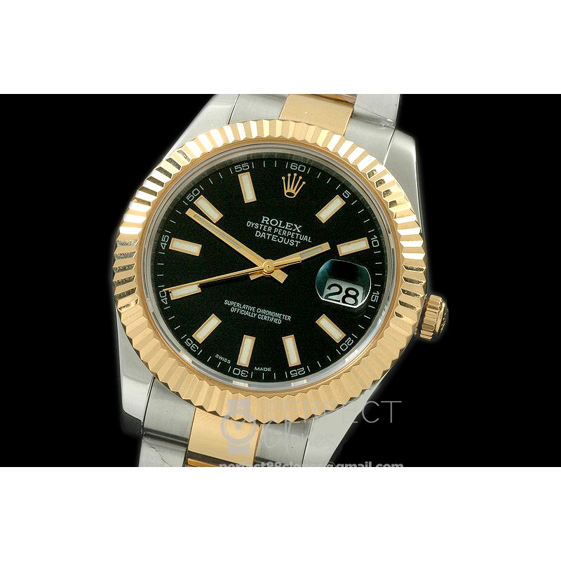 0 0 RL41DJ-18K-103 116333 Black Stk TT Swiss 2836
