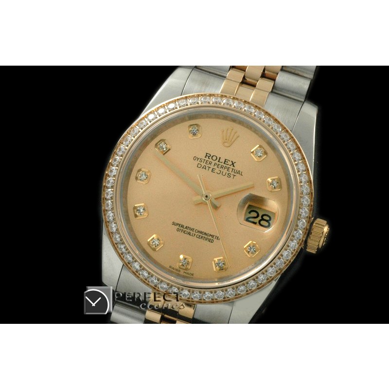 RDJMT08025D SS/YG Jubilee/Fluted Gold Diam Asian 2836