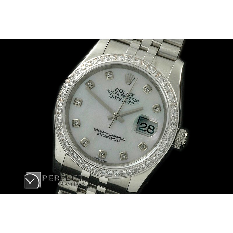 RDJMS08027 SS Jubilee/Fluted White Diam Asian 2836