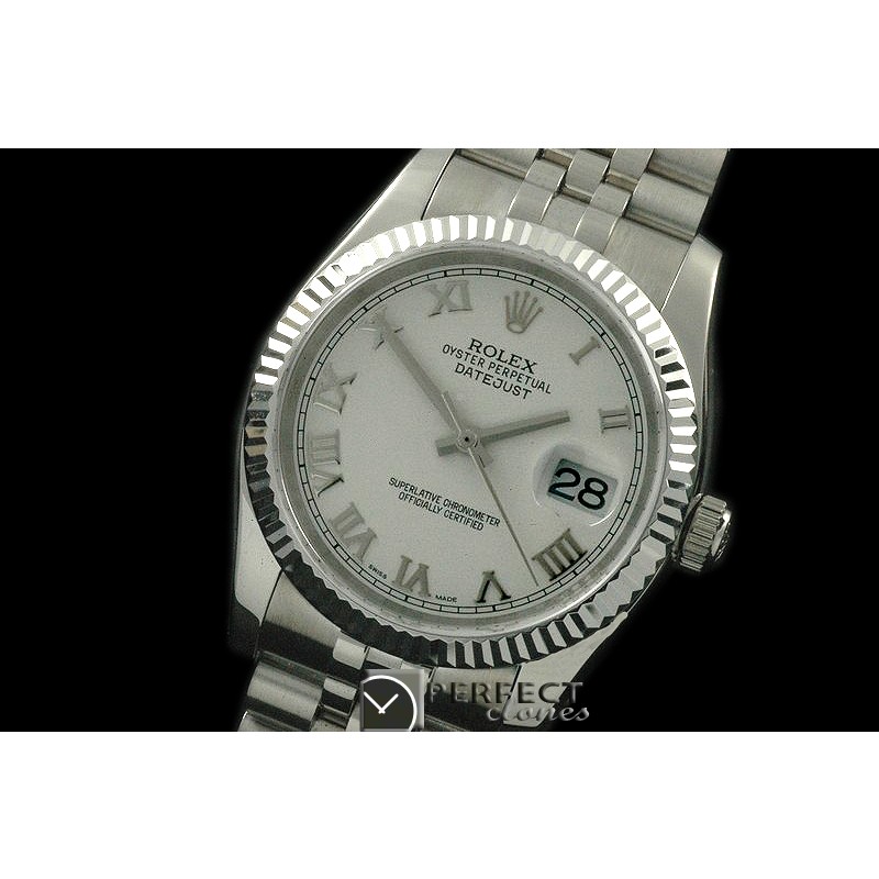 RDJMS08011 SS Jubilee/Fluted White Roman Asian 2836
