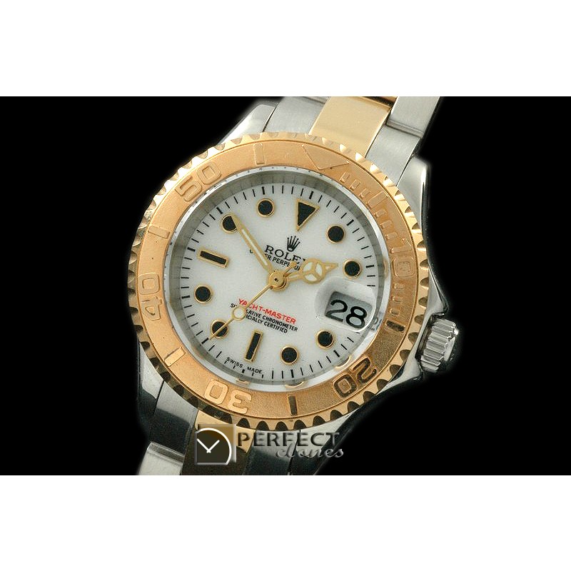 RYMLDT00011 Yachtmaster Lady SS/YG White Swiss Eta 2671