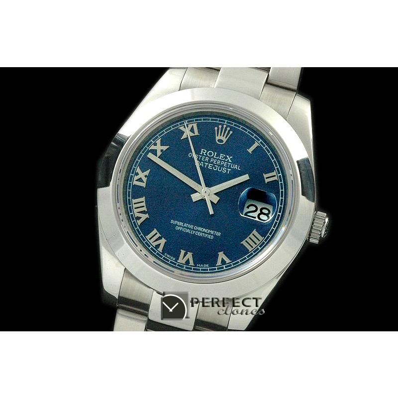 R41DJS09014 SS Oyster/Smooth Blue Roman Asian Eta 2836