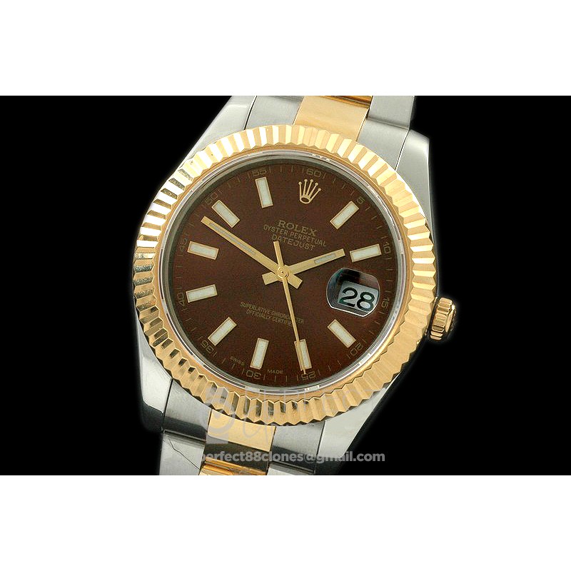 0 0 RL41DJ-18K-107 116333 Brown Stk TT Swiss 2836