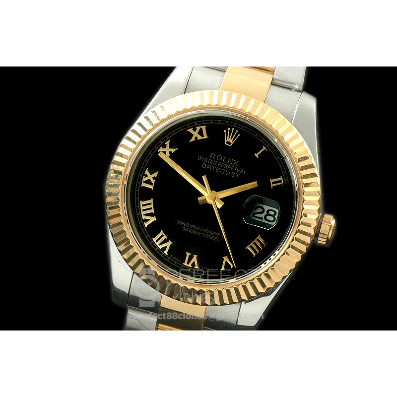 0 RL41DJ-18K-113 116333 Black Roman TT Swiss 2836
