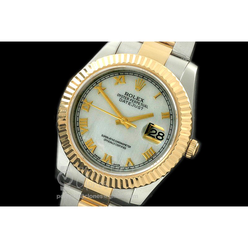 0 RL41DJ-18K-118 116333 M-Wht Roman TT Swiss 2836