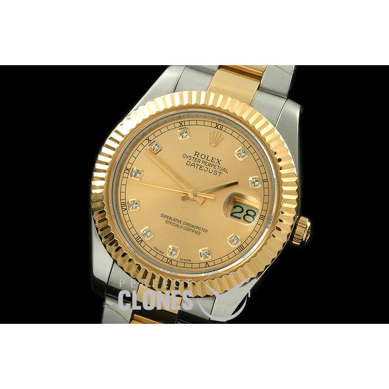 0 RL41DJ-18K-136 116333 Gold Diamond TT Swiss 2836