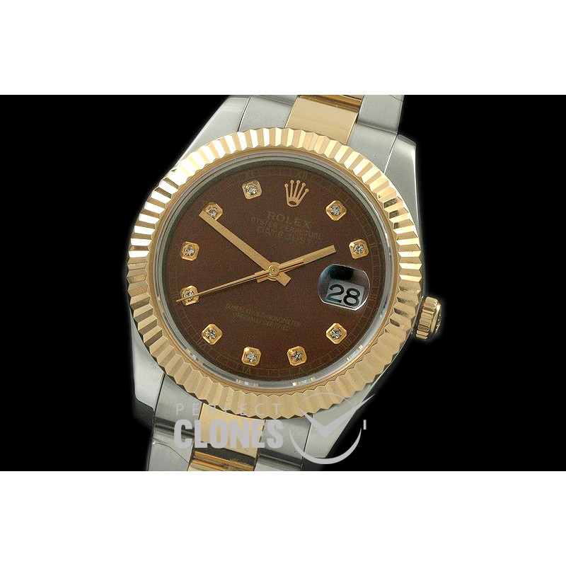 0 RL41DJ-18K-134 116333 Brown Diamond TT Swiss 2836