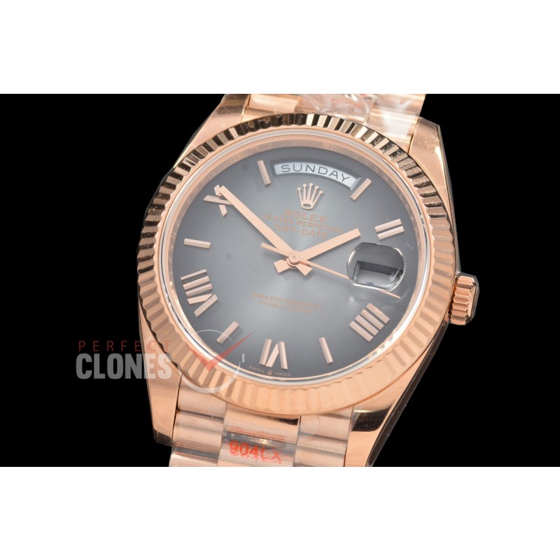 0.0 0 0 0 R40DDR00539 QF Extra Weighted Daydate 40mm 228238 904 Steel RG/RG Fluted Bez Slate Ombre Roman VR 3255