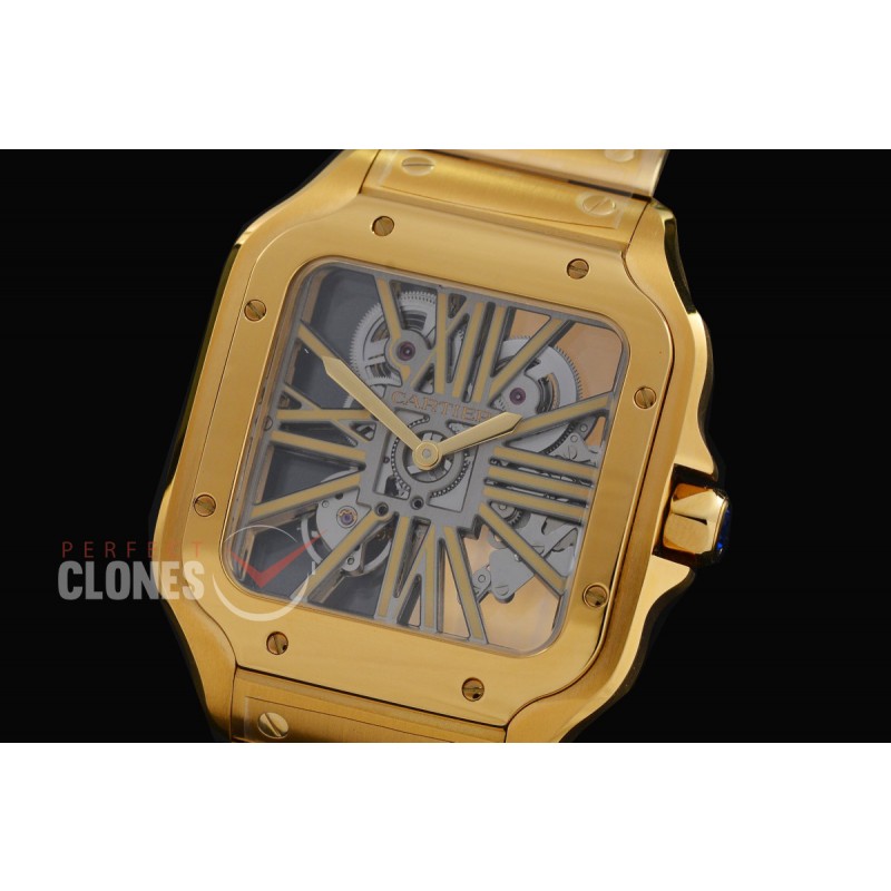0 0 0 0 0 0 CAR-SAN-016S RF Santos de Cartier Skeleton 39mm Men YG/YG Skeleton Customized 9611MC