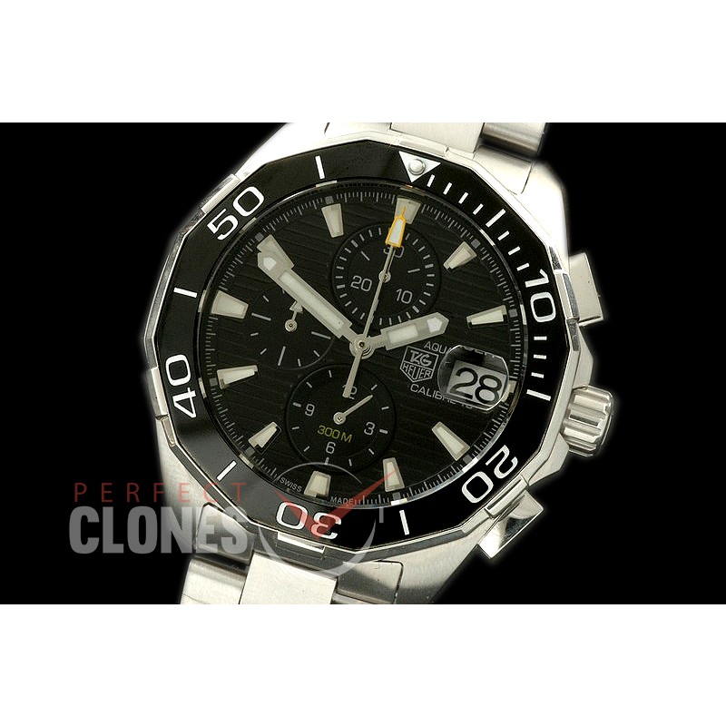 TGAQ00107 Aquaracer Calibre 16 SS/SS Black OS 20 Qtz