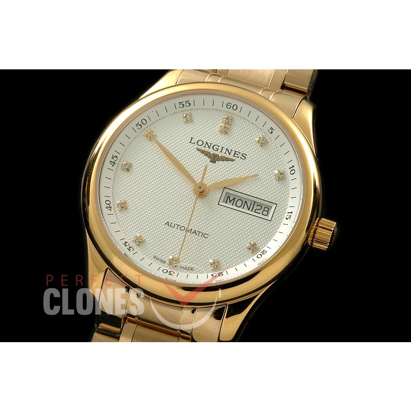 LG00068S Master Automatic Day/Date YG/YG White Diam A-2836