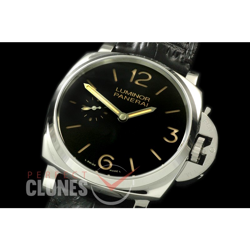 PN67601 Luminor Due 3 Days SS/LE Black P1000