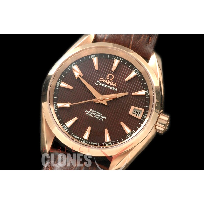 OMAT385-133 Aqua Terra Ladies RG/LE Brown Stk A-2824