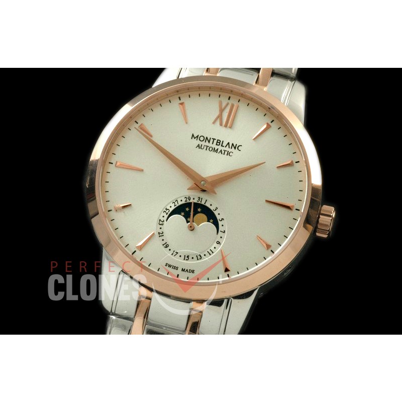 MBST10046S Star Calender Moonphase SS/RG White M-9105