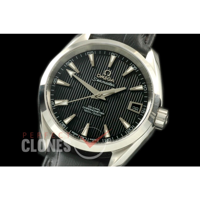 OMAT385-122 Aqua Terra Ladies SS/LE Black Stk A-2824