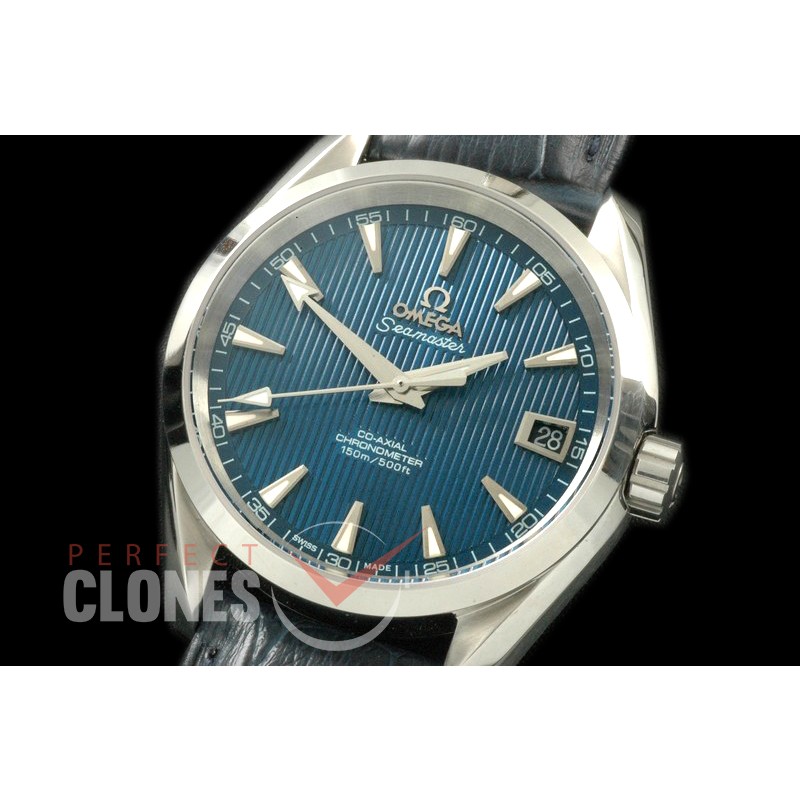 OMAT385-123 Aqua Terra Ladies SS/LE Blue Stk A-2824