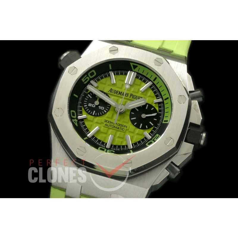 0 APDC-073 NF Royal Oak Diver Chrono SS/RU Lime Green Asia 