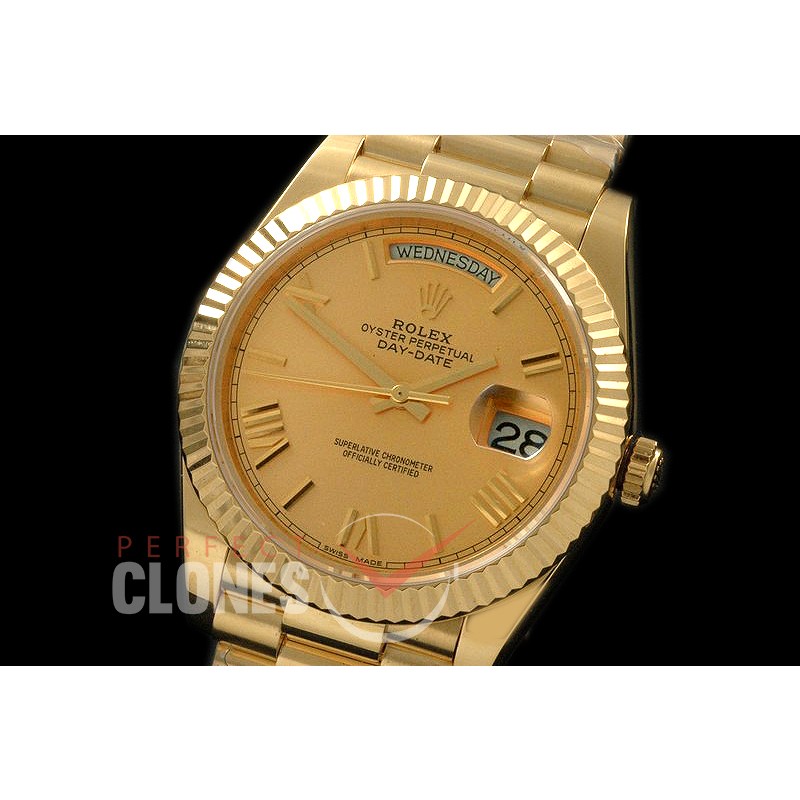 R40DD-18K-103 228238 YG/YG Gold Roman Swiss 2836