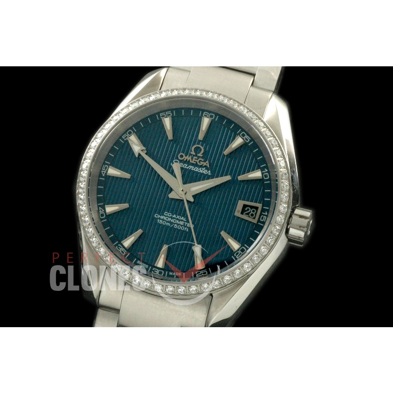 OMAT385-123SD Aqua Terra Ladies SS/SS Blue Stk A-2824